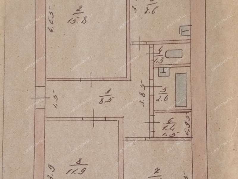 трёхкомнатная квартира в переулке Воровского дом 9 город Бор