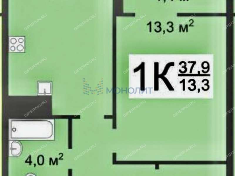 однокомнатная квартира на Черкесской улице дом 17 деревня Анкудиновка