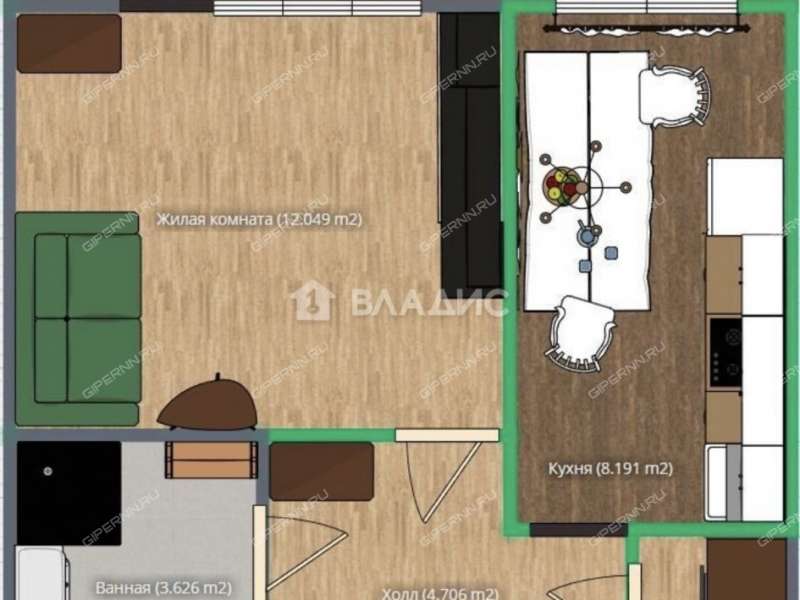 однокомнатная квартира на Архангельской улице дом 14