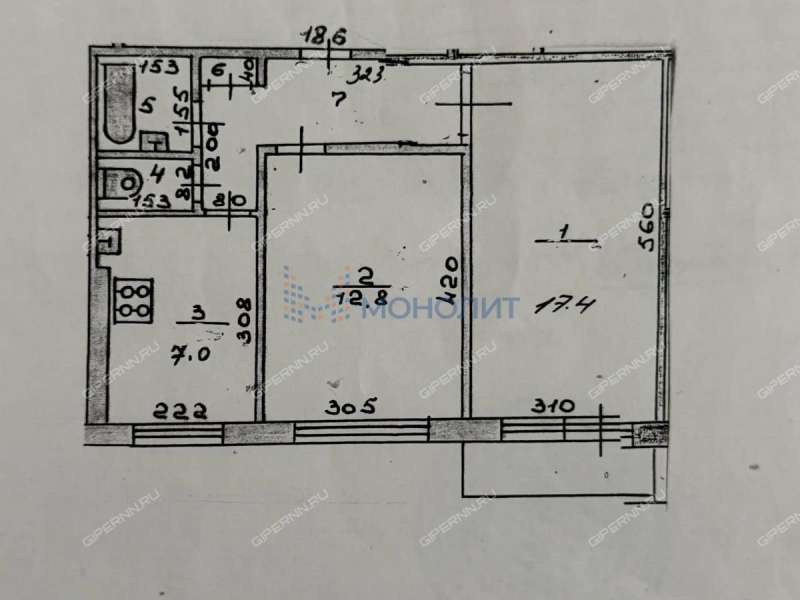 двухкомнатная квартира на улице Дружаева дом 3