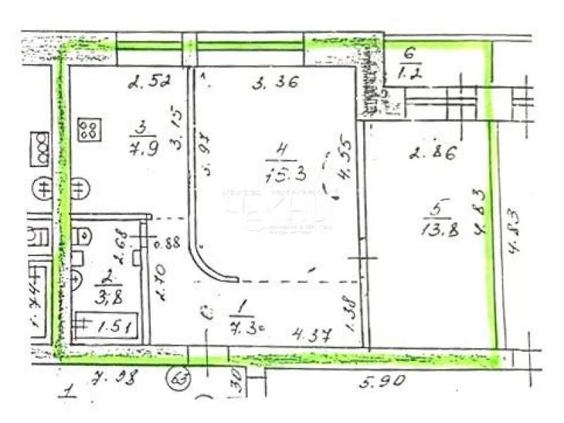 двухкомнатная квартира на улице Кулибина дом 15 к2