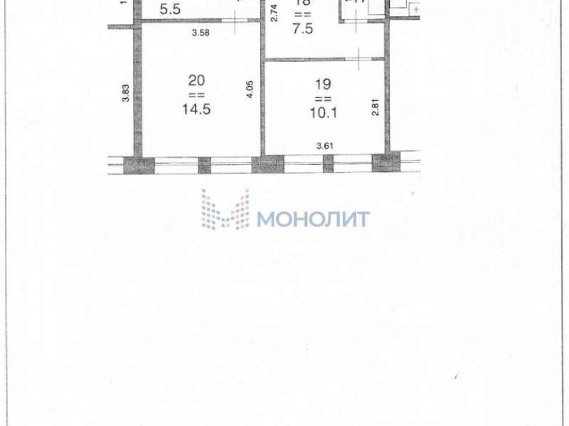 двухкомнатная квартира на улице Шорина дом 10