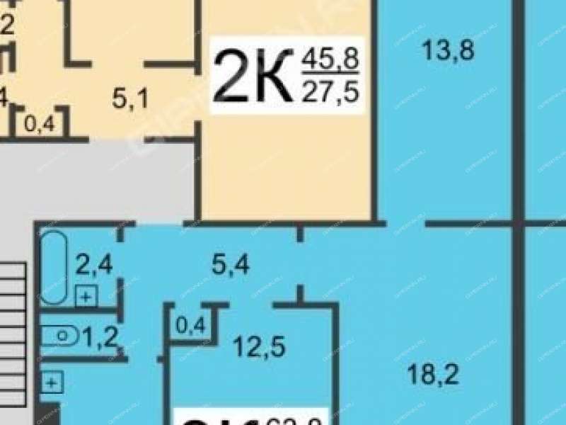 трёхкомнатная квартира на улице Красных Зорь дом 13