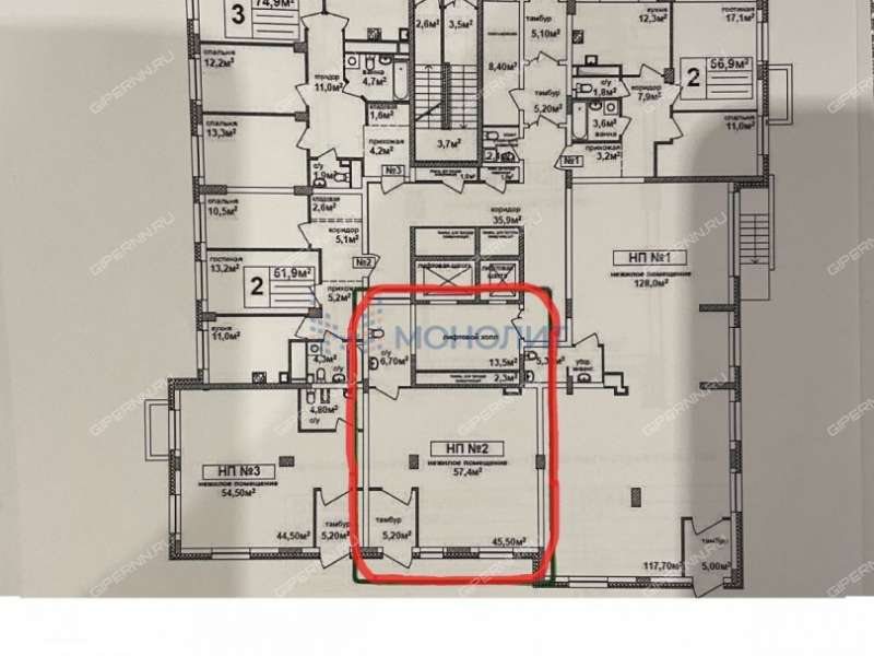 помещение под офис, торговую площадь на улице Владимира Лузянина