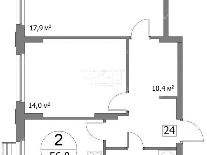 двухкомнатная квартира на улице Сергея Акимова дом 50