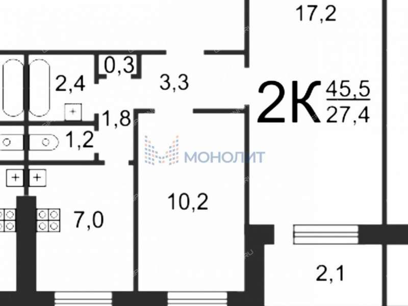 двухкомнатная квартира на Московском шоссе дом 17