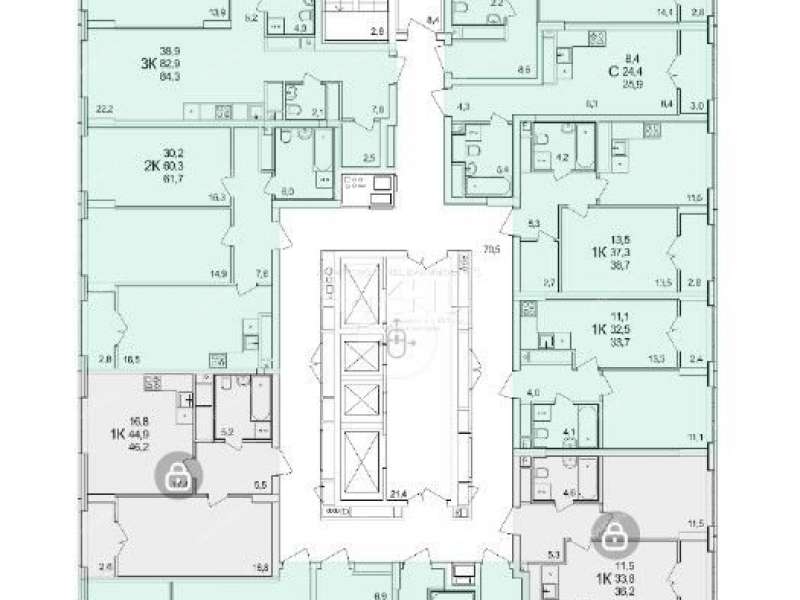 однокомнатная квартира в новостройке примерно в 0,3 км на северо-восток от д.Анкудиновка, д.3 в ЖК КМ Анкудиновский парк, 47 деревня Анкудиновка