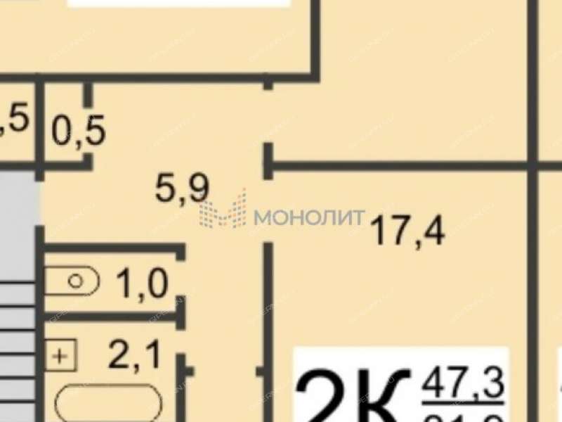 двухкомнатная квартира на улице Бурденко дом 14