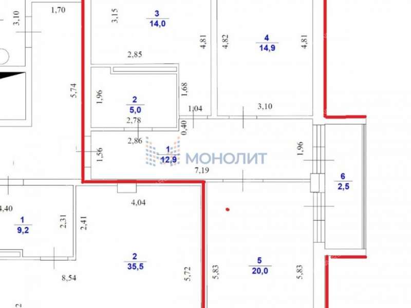 двухкомнатная квартира на улице Максима Горького дом 43
