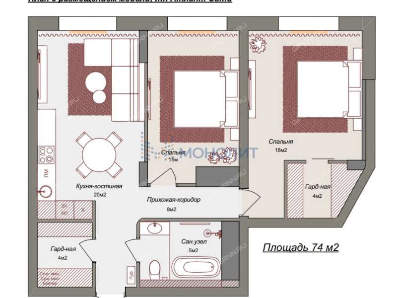 двухкомнатная квартира на улице Владимира Высоцкого дом 1