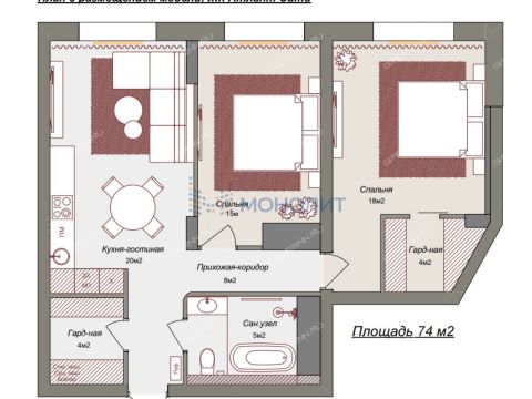 2-komnatnaya-ul-vladimira-vysockogo-d-1 фото