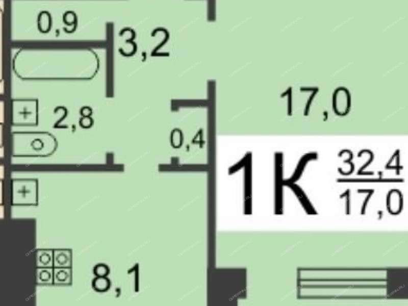 однокомнатная квартира на Комсомольской улице дом 10