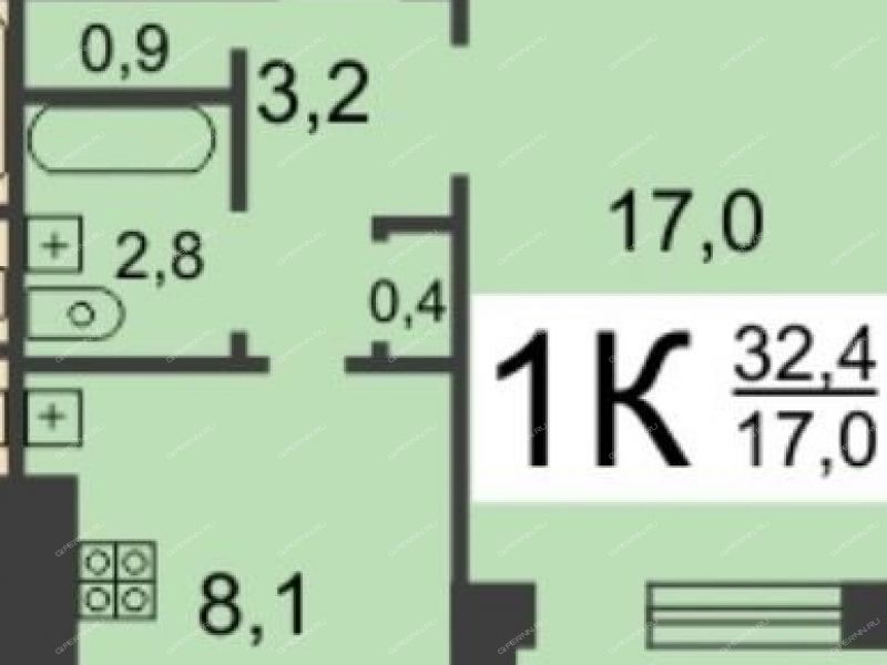 однокомнатная квартира на Комсомольской улице дом 10