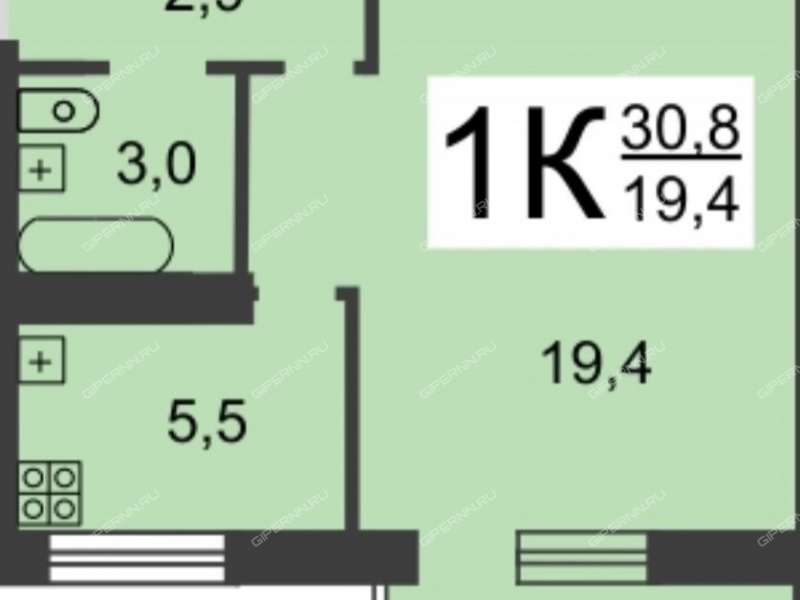 однокомнатная квартира на улице Юлиуса Фучика дом 29