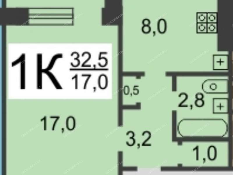 однокомнатная квартира на улице Красных Партизан дом 18