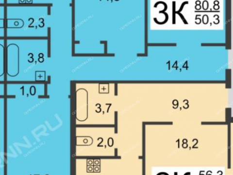 3-komnatnaya-ul-yaroshenko-d-1 фото