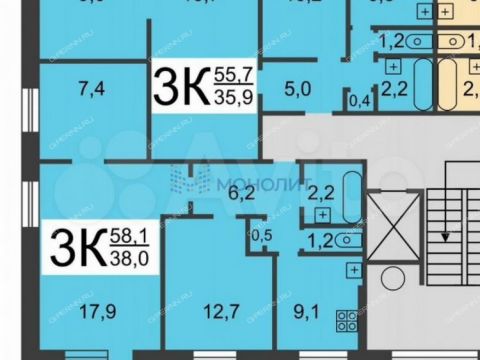3-komnatnaya-ul-bonch-bruevicha-d-3 фото