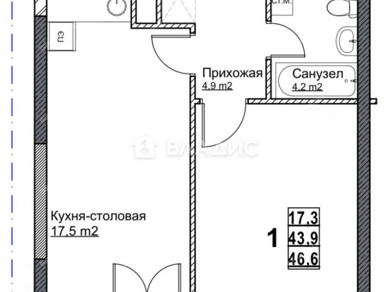 однокомнатная квартира на улице Бетанкура дом 7
