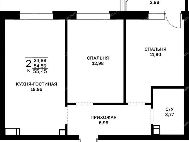 двухкомнатная квартира в границах улиц Страж Революции, Гвардейцев, 50-летия Победы, Евгения Никонова, 17