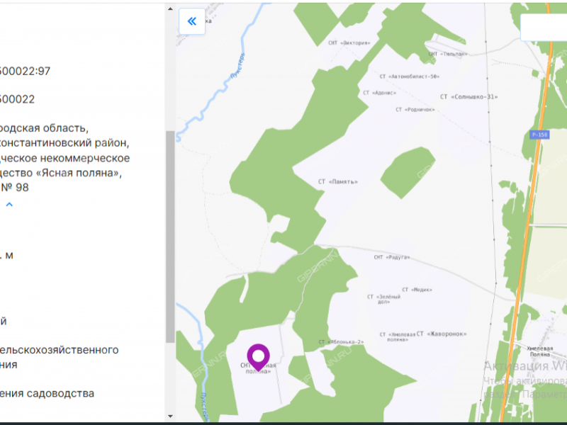 земельный участок 15 соток СНТ Ясная поляна деревня Хмелевая Поляна